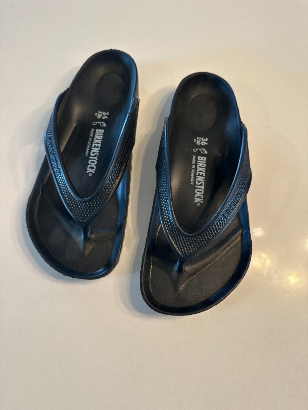 Never worn Black Birkenstock Honolulu EVA Flip Flops size 36